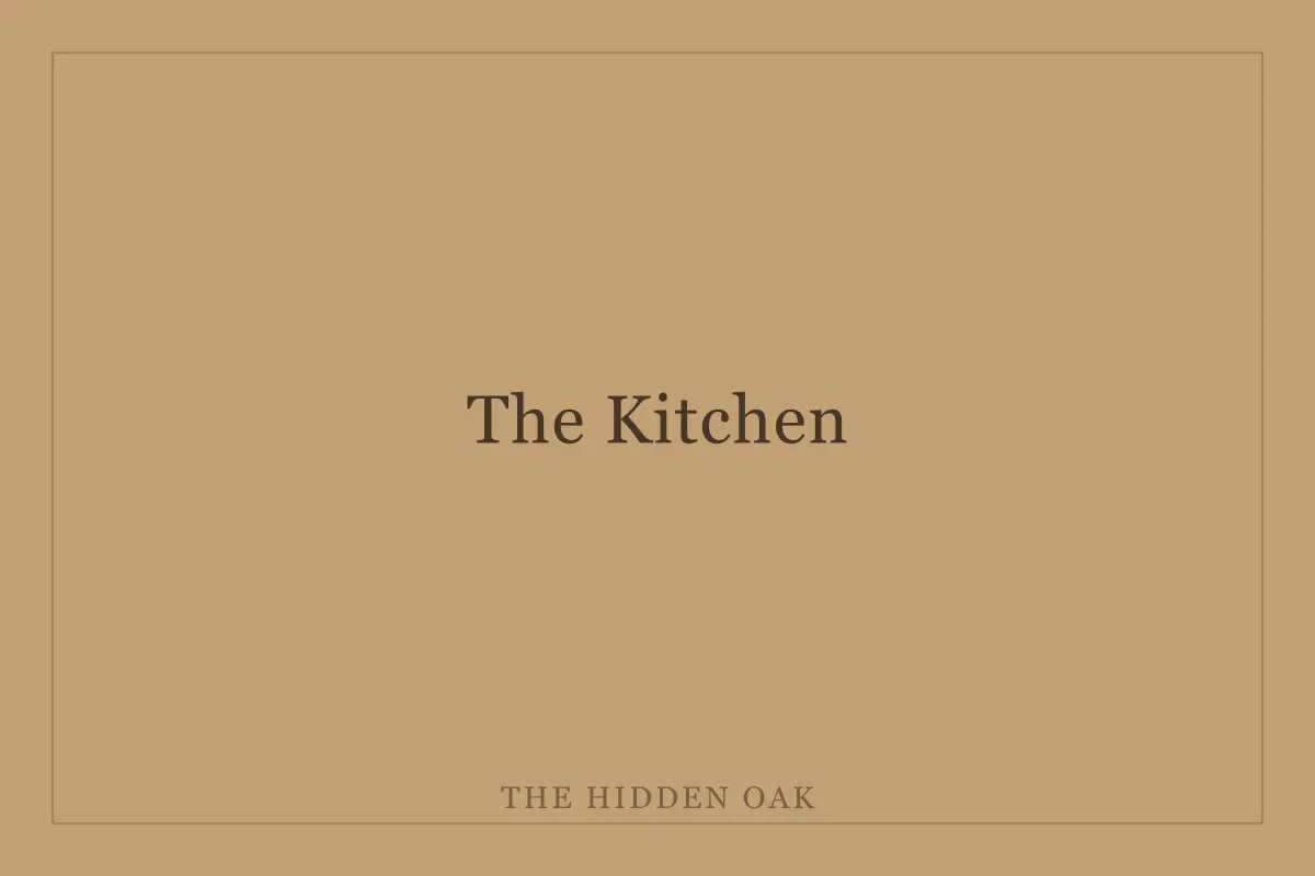 The communal kitchen in the farmhouse at The Hidden Oak.