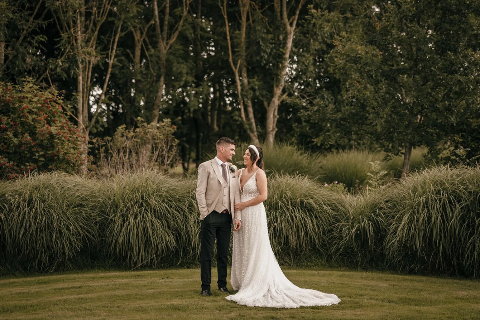 A couple among the tall grasses